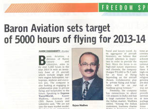 Baron Aviation sets target of 5000 hours of flying for 2013-14